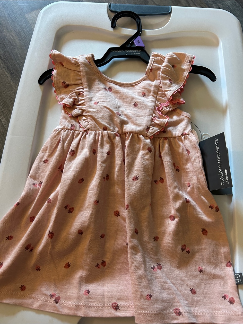 Gerber Pink Ruffle-Sleeve Floral Baby Dress